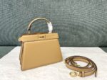 FENDI 83008 Peekaboo ISeeU Petite Apricot Leather Bag