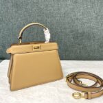 FENDI 83008 Peekaboo ISeeU Petite Apricot Leather Bag