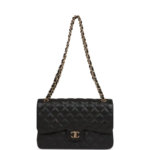 Chanel Jumbo Classic Double Flap Bag Black Caviar Gold Hardware