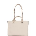 Chanel Small Deauville Shopping Bag White Boucle Light Gold Hardware