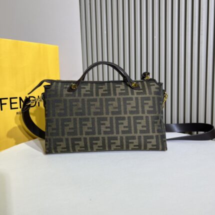 Fendi By The Way Soft Medium Bag – Signature FF Jacquard with Leather Accents, Style 5572