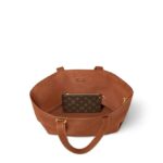 LOUIS VUITTON LOW KEY CABAS EMBLEM LEATHER TOTE IN COGNAC