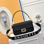 Fendi Classic Baguette – Iconic Double FF Embroidered Canvas Shoulder Bag