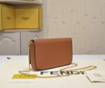 FENDI Style 80020 Red Leather Chain Mini Flap Bag