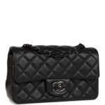 Chanel Mini Rectangular Flap Bag SO Black Lambskin Black Hardware for MR