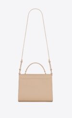 YSL Cassandra Medium Top Handle in Grain de Poudre Embossed Leather