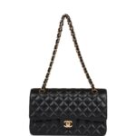 Chanel Medium Classic Double Flap Bag Black Caviar Gold Hardware