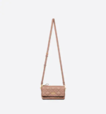DIOR CARO POUCH Blush Supple Cannage Calfskin