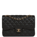 Chanel Jumbo Classic Double Flap Bag Black Caviar Gold Hardware