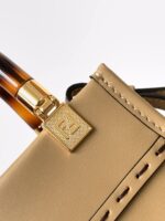 Fendi Mini Sunshine Shopper – Elegant Top Handle Bag in Tortoiseshell Accent
