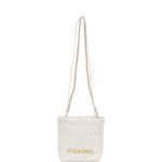 Chanel Mini 22 Bag White Calfskin Gold Hardware