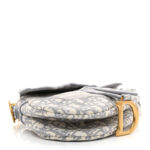 CHRISTIAN DIOR Oblique Embroidered Saddle Bag Gray