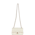 Chanel Mini Rectangular Flap Bag White Lambskin Light Gold Hardware