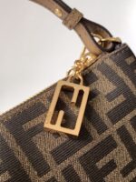 Fendi Red Fabric Baguette Handbag with Detachable Chain Style No. 889