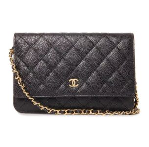 Chanel WOC Bag Black Caviar Light Gold Hardware