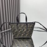 Fendi Roll Mini Basket – Vintage Monogram Detail in Dark Brown Calfskin