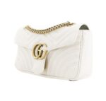 GUCCI GG MARMONT MATELASSÉ CHAIN BAG IN WHITE