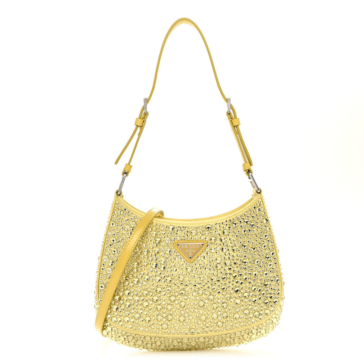 Satin Crystal Cleo Adjustable Strap Shoulder Bag Ananas