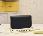 FENDI F005 Geometric Flap Mini Bag in Brown FF Leather