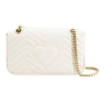 GUCCI GG MARMONT MATELASSÉ CHAIN BAG IN WHITE