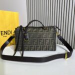 Fendi By The Way Soft Medium Bag – Signature FF Jacquard with Leather Accents, Style 5572