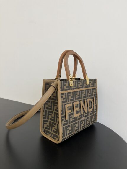 Fendi Mini Monogram Tote – Iconic Sunshine Handbag in Classic FF Canvas