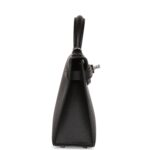 Hermès Kelly Sellier 20 Black Epsom Palladium Hardware