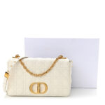 CHRISTIAN DIOR Lambskin Cannage Large Caro Bag Ivory