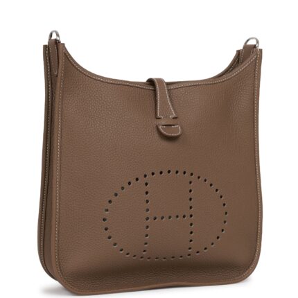 Hermès Evelyne III PM Etoupe Clemence Palladium Hardware