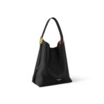 LOW KEY HOBO MM EMBLEM LEATHER BAG IN BLACK