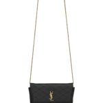 Gaby Phone Holder YSL Crossbody Bag in Quilted Smooth Leather