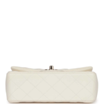Chanel Mini Rectangular Flap Bag White Lambskin Light Gold Hardware