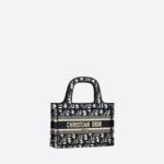 MINI DIOR BOOK TOTE Blue Dior Oblique Embroidery (22.5 x 15 x 6 cm)