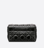 LARGE DIOR CARO BAG Black Quilted Macrocannage Calfskin