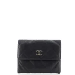 Chanel CC Compact Wallet Quilted Caviar