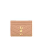YSL Cassandre YSL Matelasse Card Case in Grain de Poudre Embossed Leather