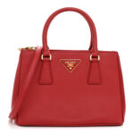 Saffiano Mini Galleria Double Zip Tote Fuoco