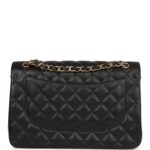 Chanel Jumbo Classic Double Flap Bag Black Caviar Gold Hardware
