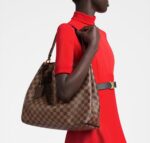 GRACEFUL DAMIER EBÈNE HOBO BAG IN Brown
