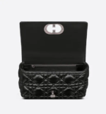 LARGE DIOR CARO BAG Black Quilted Macrocannage Calfskin