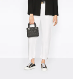 MINI LADY DIOR BAG Black Ultramatte Cannage Calfskin